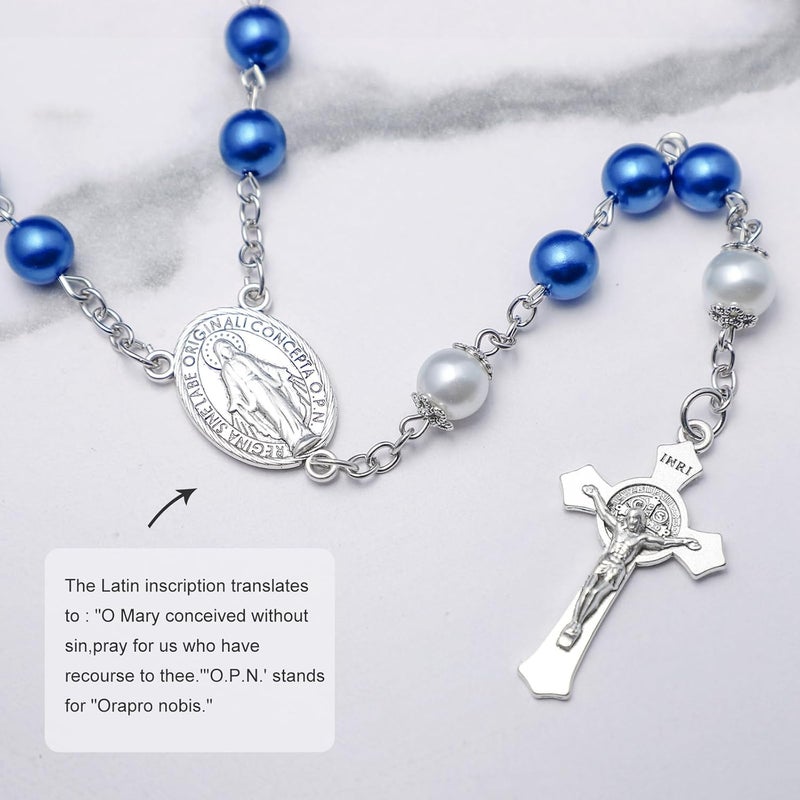 Brilucky 10 Pcs St Benedict Medals Cross Charms and Virgin Mary Rosary Centerpieces for Rosary Making Supplies,Medalla De La Virgen Milagrosa Catolica with Saint Benedict for Necklaces Pendant Rosary Kit - Image 4